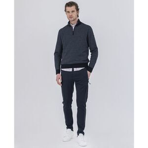 NWT Paul & Shark Summer wool jacquard half zip sweater with iconic badge